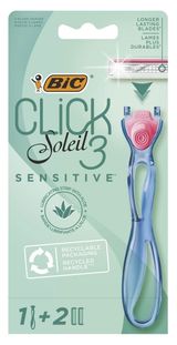 Изображение товара Бритва женская BIC Click 3 Soleil Sensitive 1 ручка и 2 сменные кассеты Греция