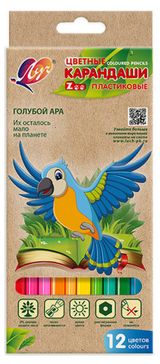Изображение товара Карандаши цветные шестигранные "ZOO" 12 цв. (пластиковые)