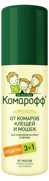 Изображение товара Аэрозоль от комаров «Комарофф» 3в1, 100 мл