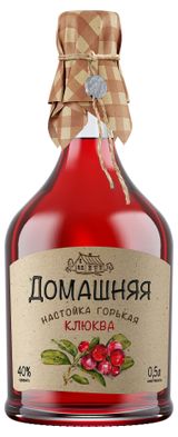 Изображение товара Настойка «Домашняя» горькая Клюква Россия, 0,5 л
