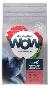 Изображение товара Сухой корм для кошек AlphaPet WOW говядина печень, 1,5 кг