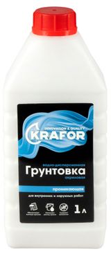 Изображение товара Грунтовка акриловая KRAFOR проникающая универсальная, 1 л