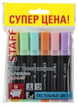 Изображение товара Набор текстовыделителей STAFF "Basic Budget HL-02P", 6 ЦВЕТОВ, ПАСТЕЛЬ