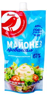 Изображение товара Майонез АШАН Красная птица Провансаль 67%, 200 мл