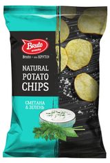 Изображение товара Чипсы картофельные Bruto NPC сметана зелень, 60 г