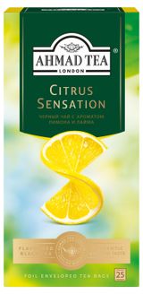 Изображение товара Чай черный Ahmad Tea Цитрус Сенсейшн с ароматом лимона и лайма в пакетиках, 25 х 1,8 г