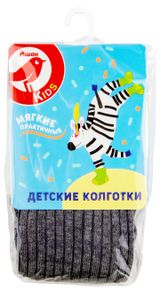 Изображение товара Колготки детские АШАН Красная птица детские серые, размер 104-110