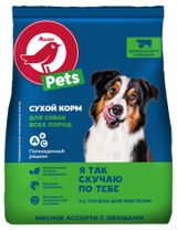 Изображение товара Сухой корм для собак АШАН Красная птица мясное ассорти и овощи, 600 г