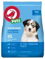 Изображение товара Сухой корм для щенков АШАН Красная птица говядина, 600 г