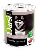 Изображение товара Корм для собак Darsi говядина с печенью, 850 г