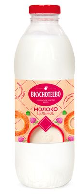 Изображение товара Молоко пастеризованное «Вкуснотеево» цельное 3,5-6% БЗМЖ охлажденное, 900 г