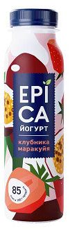 Изображение товара Йогурт питьевой EPICA с клубникой и маракуйей 2,5% БЗМЖ, 260 мл