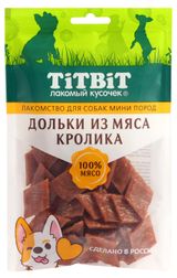 Изображение товара Лакомство для собак TITBIT дольки с кроликом, 100 г