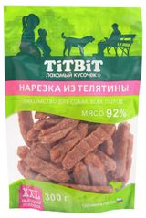 Изображение товара Лакомство для собак TITBIT нарезка из телятины, 300 г
