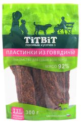 Изображение товара Лакомство для собак TITBIT пластинки из говядины, 300 г