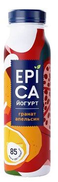 Изображение товара Йогурт питьевой EPICA с гранатом и апельсином 2,5% БЗМЖ, 260 мл