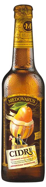 Изображение товара Сидр Medovarus Грушевый пуаре игристый жемчужный полусладкий 4,5%, 330 мл