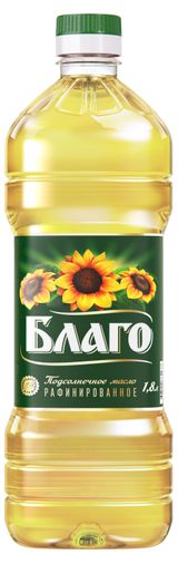 Изображение товара Масло подсолнечное «Благо» рафинированное дезодорированное вымороженное, 1,8 л