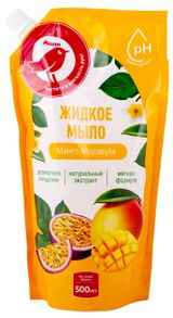 Изображение товара Мыло АШАН Красная птица жидкое с ароматом манго и маракуйи, 500 мл
