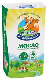 Изображение товара Масло сливочное «Коровка из Кореновки» 82,5% БЗМЖ, 170 г