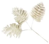 Изображение товара Набор-букет «Азалия Декор» шишки с глиттером на вставках из 3 шт белые для цветов и подарков D6xL13 см, 1 шт