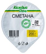 Изображение товара Сметана «Каждый день» 10% БЗМЖ, 200 г