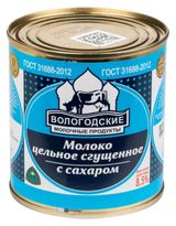 Изображение товара Молоко сгущенное цельное «Вологодские молочные продукты» с сахаром 8,5% ГОСТ БЗМЖ, 370 г