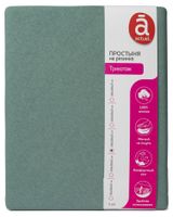 Изображение товара Простыня Actuel трикотажная на резинке полынь, 140х200х25 см