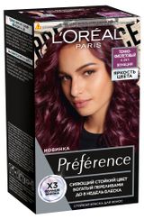 Изображение товара Краска для волос L'Oréal Paris Стойкая Preference Яркость Цвета оттенок Темно-фиолетовый 4.261 Венеция