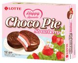 Изображение товара Печенье бисквитное Lotte Choco Pie Strawberry со вкусом клубники, 336 г