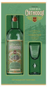 Изображение товара Водка Orthodox Россия, 1 л + рюмка Лафитник