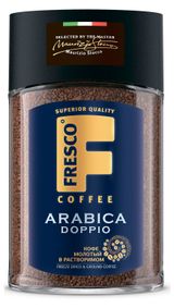 Изображение товара Кофе растворимый Fresco Arabica Doppio сублимированный с молотым, 100 г