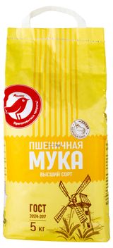 Изображение товара Мука АШАН Красная птица пшеничная, 5 кг