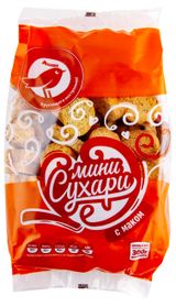 Изображение товара Сухари АШАН Красная птица с маком, 300 г