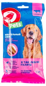 Изображение товара Лакомство для собак АШАН Красная птица Снек жевательный с говядиной, 150 г