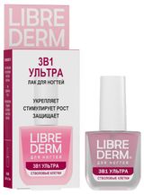Изображение товара Лак для ногтей Librederm Nail care3 в 1 Ультра Стволовые клетки винограда, 10 мл