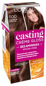 Изображение товара Краска-уход для волос L'Oreal Paris Casting Creme Gloss Стойкая без аммиака оттенок 500 Светлый каштан