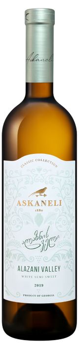 Изображение товара Вино Askaneli Алазанская Долина белое полусладкое Грузия, 0,75 л