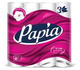 Изображение товара Туалетная бумага Papia белая 3 слоя, 16 рулонов