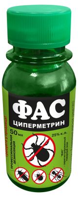 Изображение товара Средство инсектоакарицидное «ФАС» Циперметрин, 25%, 50 мл
