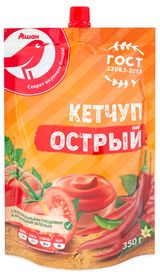 Изображение товара Кетчуп томатный АШАН Красная птица Острый, 350 г