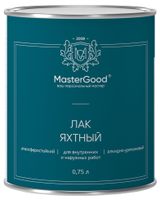 Изображение товара Лак яхтный MasterGood алкидно-уретановый быстросохнущий глянцевый, 750 мл