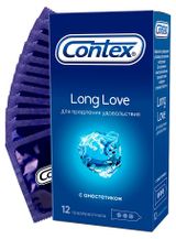Изображение товара Презервативы Contex Long Love с анестетиком продлевающие половой акт Великобритания, 12 шт
