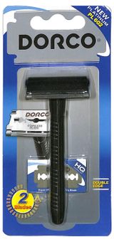 Изображение товара Безопасный станок для бритья Dorco PL602-B, станок + 2 лезвия