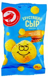 Изображение товара Сыр хрустящий АШАН Красная птица со вкусом охотничьих колбасок, 25 г