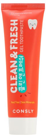 Изображение товара Зубная паста CONSLY Clean&Fresh гелевая с экстрактом красного чая и морскими минералами, 105 г