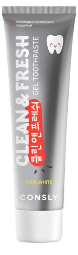 Изображение товара Зубная паста CONSLY Total White Гелевая отбеливающая с фтором, 105 г