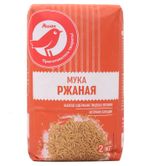 Изображение товара Мука АШАН Красная птица ржаная, 2 кг