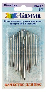 Изображение товара Иглы для шитья «Гамма» ручные для кожи №3-7, 16 шт