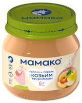 Изображение товара Пюре «Мамако» Яблоко и персик с козьим творогом с 6 месяцев, 80 г